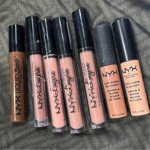 NYX Lip Collection Soft Matte Liquid cream Suede Nude Tones Lingerie gloss set